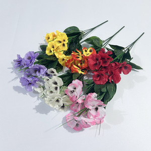 Artificial Pansies Silk Flowers 37cm High Simulation Natural Style Home Decor <b>Wedding</b> Outdoor <b>Props</b> - Product Image 3
