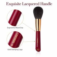 Pinceau à poudre et blush en poils d'écureuil personnalisés, série Rose Rouge, luxe haut de gamme, pinceaux de maquillage naturels personnalisés, ensemble de pinceaux