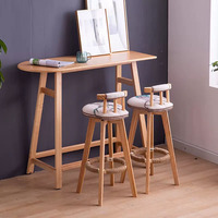 Pieds hauts long bureau de bar étroit table de bar et chaise en bois massif moderne meubles de salon couleur café table de bar à la maison