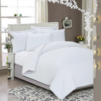Vente en gros 100% coton tissé personnalisable ensemble de literie 200TC Queen/King Size lin uni couette housse de couette pour hôtels