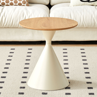 Table basse style crème, minimaliste pour la maison, salon, petit appartement, moderne, haut de gamme, ronde, mobile, table d'appoint