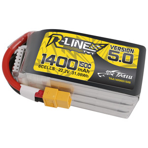 Tattu R-Line 버전 5.0 1400mAh <span class=keywords><strong>6S</strong></span> 150C/260C 22.2V 222g 리포 배터리(<span class=keywords><strong>RC</strong></span> FPV 드론용 XT60 플러그 포함) - Product Image 5