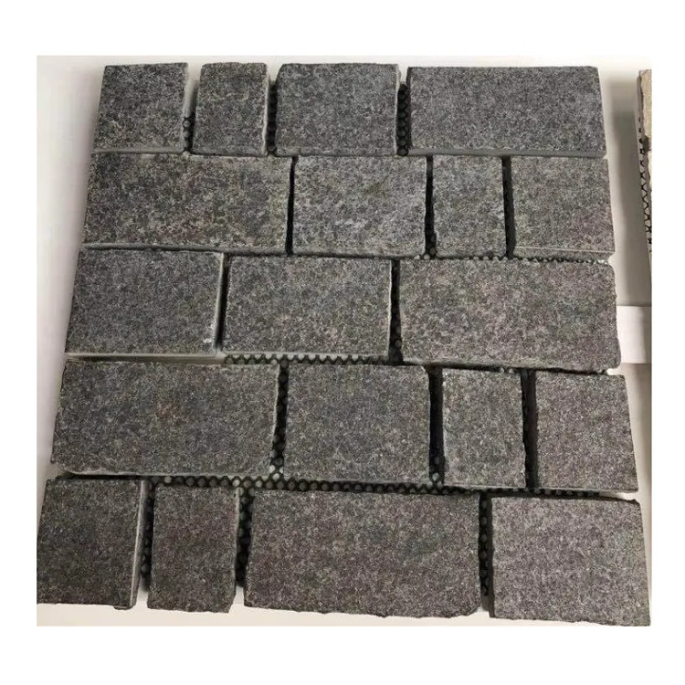 Pedras de assoalho de granito preto com chama g684, piso de parede de revestimento de basalto g684