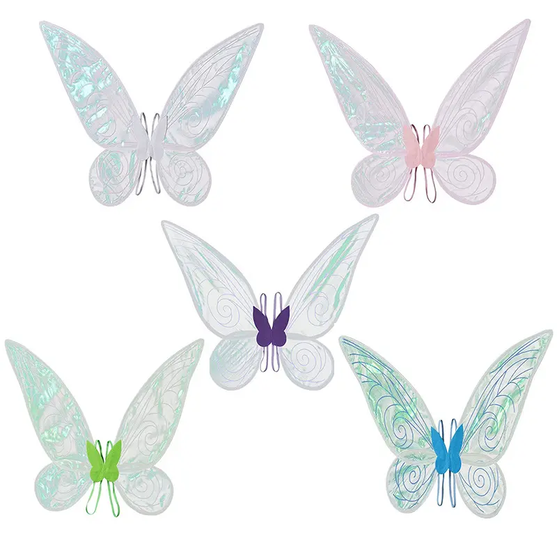 Wholesale Fairy butterfly wings foldable colorful large angel wings for adult children's festival performance props
