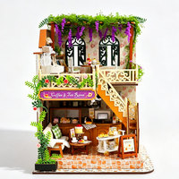 Kit de maison miniature DIY Minihaven, kit de maison de poupée miniature DIY, salon de thé Wisteria, jouet en bois
