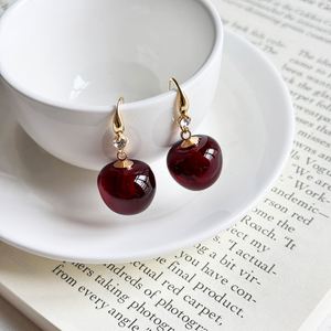 New Design <b>Red</b> Cherry Pendant <b>Earrings</b> Fashion Women Cute Jewelry Accessories <b>Earring</b> - Product Image 6