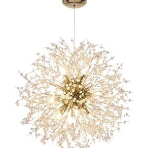Nordic Minimalist Luxury Crystal LED <b>Pendant</b> <b>Light</b> Dandelion-Style Chandelier Adjustable Height Modern Master Bedroom Middle - Product Image 6