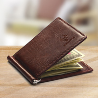 Dompet Lipat Vintage Asli Berkualitas Tinggi Modern Lembut RFID Kulit Sapi Crazy Grain Unisex  Poliester