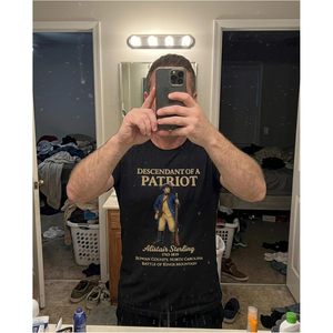 Camiseta Descendant Of A Patriot para hombre, diseño personalizado de antepasados ​​de la guerra revolucionaria americana, manga corta, 100% algodón - Product Image 4
