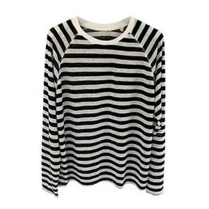 T-shirt rayé à manches longues pour femme, en Spandex/Coton, col rond, coupe ample, respirant, UPF 50 - Product Image 3