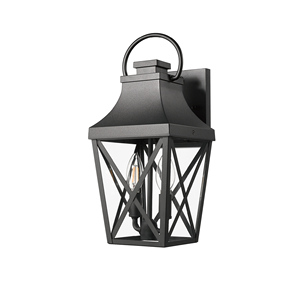 Outdoor Wall <b>Light</b> Matte <b>Black</b> Clear Glass <b>Shade</b> Waterproof Porch Lighting Exterior Fixture - Product Image 3