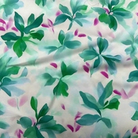 Tissu en coton peigné à imprimé floral aquarelle, doux, fluide, léger, écologique, pour robe, chemisier, chemise, vêtement de mode pour femme