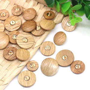 Đa lỗ sổ lưu niệm bằng gỗ hình cầu hình dạng kim loại nút gỗ vít phích cắm nút gỗ nút cho hàng thủ công quần áo - Product Image 6