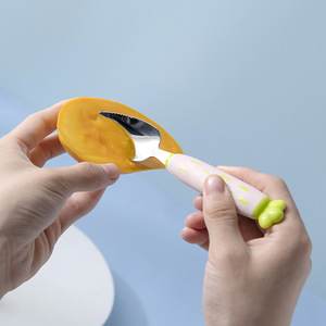 Cuchara de acero inoxidable para comida de bebé, tipo cónico pequeño, sin Bpa, para niños de 0 a 12 meses, para alimentar con puré de frutas - Product Image 2