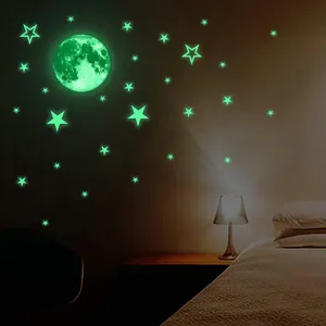 Lumineux neuf planètes autocollant mural pour enfants chambre salon lueur sombre bricolage fête décor à la maison