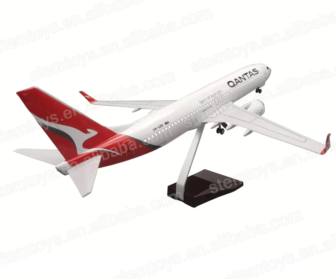 47CM B737-800 airplane model 1:85 Resin Qantas LED lights hot selling aircraft model for collection Holiday gift customizable