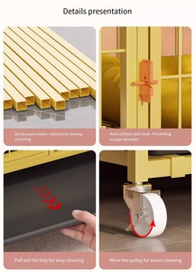 Nouvelle niche de luxe pour grands chiens – Tubes en acier robustes, roues durables, revêtement poudré, capacité de 140 lb, utilisation intérieure/extérieure - Product Image 6