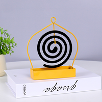 Support en fer forgé en spirale pour spirales anti-moustiques, résistant à la chaleur, porte-encens répulsif, couleur jaune, style nordique, accessoire de décoration intérieure