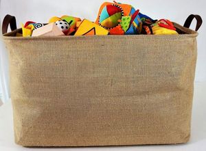 Burlap Storage Organizer Basket Heavy Duty Storage Basket Perfect Storage Jute Basket for <b>Laundry</b> Shoes Kids Toys - Product Image 3