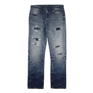 Autunno riparato strappato denim elasticizzato geometrico a gamba <span class=keywords><strong>jens</strong></span> pant for man - Product Image 2