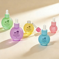 Flacons en verre pour sérum facial rond et luxueux de 10 ml, 20 ml, 30 ml, 50 ml, personnalisés, avec compte-gouttes, pour huiles essentielles