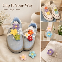 Breloques de lacets de chaussures vintage bohèmes, décorations faites à la main, accessoires DIY, breloque de chaussure fleur au crochet pour chaussures décontractées