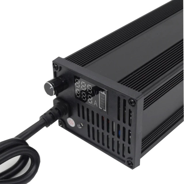 Adjustable 48V 2-15A Lithium Battery Charger for Electric Scooters Golf Carts Vehicles-Current Regulation for Lifepo4 Li-Ion