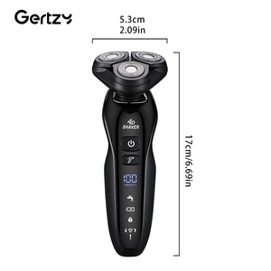 Hot Sell IPX5 Rechargeable Rotary <b>Shaver</b> Triple Blade Facial With 3 Floating Heads Digital Display Foil <b>Shaver</b> - Product Image 2