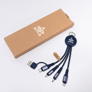 6 In 1 Keychain Charging Cable USB C Micro USB LED Light Up TPE Material Pure Copper Conductor - Product Image 4