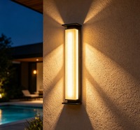 Applique murale LED d'hôtel en aluminium carrée moderne IP65 étanche pour extérieur, villa, portail, jardin, couloir, balcon