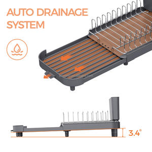WIREKING, escurridor de platos de cocina extensible de 18,7-12 pulgadas, estante de secado de platos, estante organizador de utensilios de cocina de acero inoxidable - Product Image 5