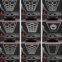Plafonnier LED hexagonal pour garage, étanche IP65, 110-220V, CCT RGB, dimmable, système de grille avec connecteurs modulaires