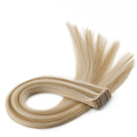 Extensions de cheveux humains sans couture, cuticules intactes, cheveux Remy, blond balayage pour cheveux caucasiens, réutilisables, invisibles, à bandes adhésives
