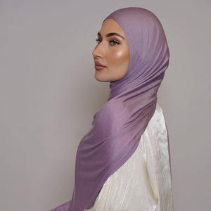 Hijab de Jersey suave de nuevo diseño para mujer, ropa de uso diario, hiyab musulmán de patrón sólido discreto, Jersey Natural de bambú, nuevo diseño - Product Image 3