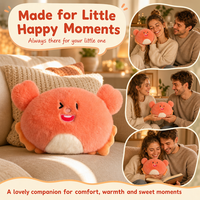 Jouet en peluche monstre mignon avec visage qui cligne et oreilles en forme de cœur, en corail doux et moelleux, cadeau