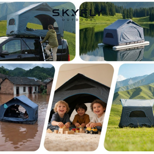 Tente de toit gonflable <span class=keywords><strong>pour</strong></span> voiture, <span class=keywords><strong>camping</strong></span> en plein air, portable, imperméable, installation rapide, OEM personnalisé - Product Image 5