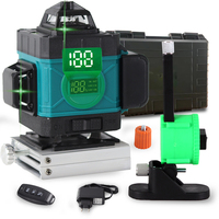 Niveau laser 16 lignes, ligne verte rotative 4D, auto-nivelant, 360 horizontal et vertical, niveau laser super puissant