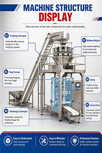 Machine d'emballage automatique VFFS multi-têtes pour légumes en sachets, idéale pour les pousses <span class=keywords><strong>de</strong></span> haricots - Product Image 2