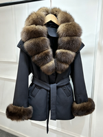 Veste d'hiver de luxe pour femmes Janveny 2026, nouvelle collection, grand manteau en duvet de canard blanc à 90 % avec poignets en fourrure de renard naturelle, parka en plumes pour femme