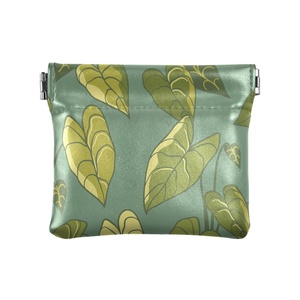 Aloha Print Hawaiian Kalo Design Leather Women Money Coin Pouch Mini Wallet <b>Small</b> Cash Coin <b>Purse</b> - Product Image 1