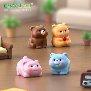 Chenjun petit ours maison de poupée bricolage accessoires décoratifs bureau Micro-paysage voiture amour résine petit affichage - Product Image 2