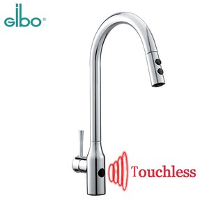 Baru GIBO 304 Stainless Steel Tarik Out <span class=keywords><strong>Automatic</strong></span> <span class=keywords><strong>Sensor</strong></span> Hitam Kitchen Sink Sentuh Keran <span class=keywords><strong>Sensor</strong></span> Air Keran Dapur Keran Mixer - Product Image 2