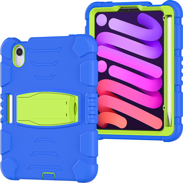 Heavy Duty Armor Shockproof Cover Tablet Case for iPad MIni 6 /Mini 7th Gen 8.3 Inch Built-in Screen Protector Shoulder Strap