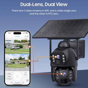 Cámara de Vigilancia Ubox 6MP HD AOV con Grabación 24/7, Lente Dual, Vista Dual, Carcasa Metálica 4G, PTZ, Seguimiento Humano, WiFi, Solar - Product Image 3