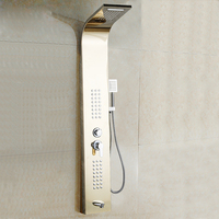 Système de douche pluie salle de bain en or noir brossé panneau salle de bain mural pour la maison