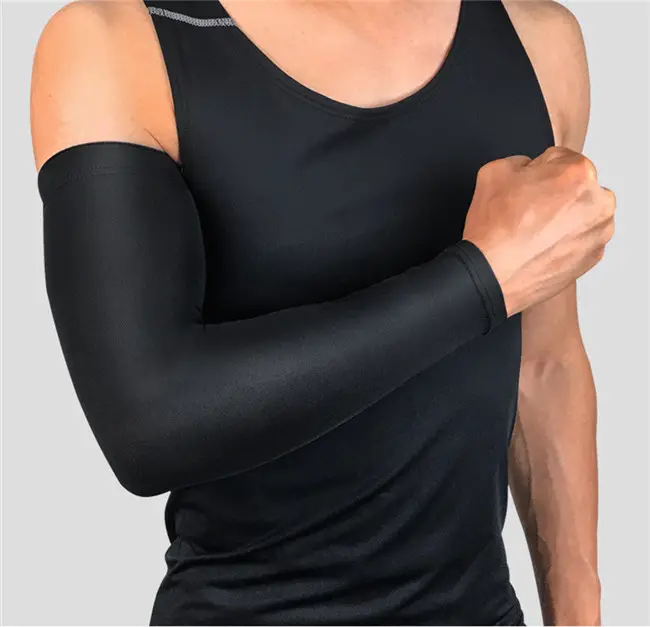 Commercio all'ingrosso spandex sport in esecuzione braccio fitness compressione gomito maniche brace