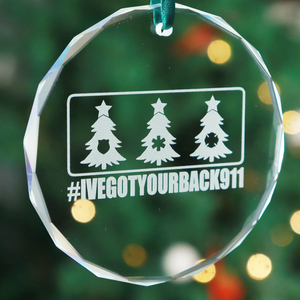 Hand-<b>Engraved</b> Angels Christmas Ornaments Clear Glass Crystal Christmas Tree Decoration 80mm Size UV Printing Carved Technique - Product Image 3