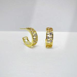 ต่างหูเงินแท้ 925 ดีไซน์เรียบหรู สไตล์มินิมอล รูปทรงเรขาคณิต ประดับเพชรซิคอน สำหรับผู้หญิง ราคาโรงงาน - Product Image 5