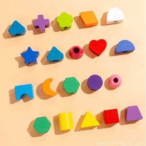 Russian Blocks <b>Puzzle</b> <b>Games</b> Brain Teasers Montessori Toys Matching Colorful Wooden Beads on 5 Columns Block Set for Kids Playing - Product Image 5