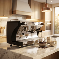 Máquina de Espresso Semiautomática Comercial de Doble Caldera y 2 Grupos, 9 Bares de Presión, Equipo para Cafetería, Restaurante y Panadería
